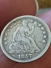 1857 O SEATED LIBERTY SILVER HALF DIME--NICE COLLECTIBLE GRADE TYPE COIN