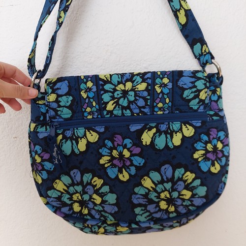 VERA BRADLEY MESSENGER  TOTE INDIGO POP RETIRED GOOD CONDITION - Photo 7/10
