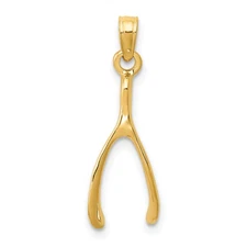 14k Wishbone Pendant K2766
