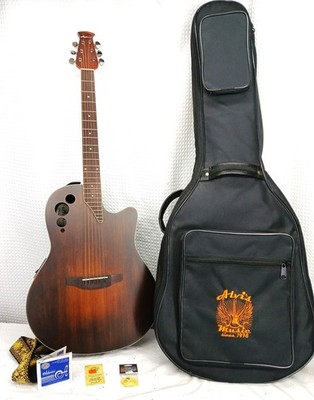 NOS OVATION APPLAUSE MID-DEPTH ACOUSTIC-ELECTRIC GUITAR W/ GIG BAG STRAP & PICKS