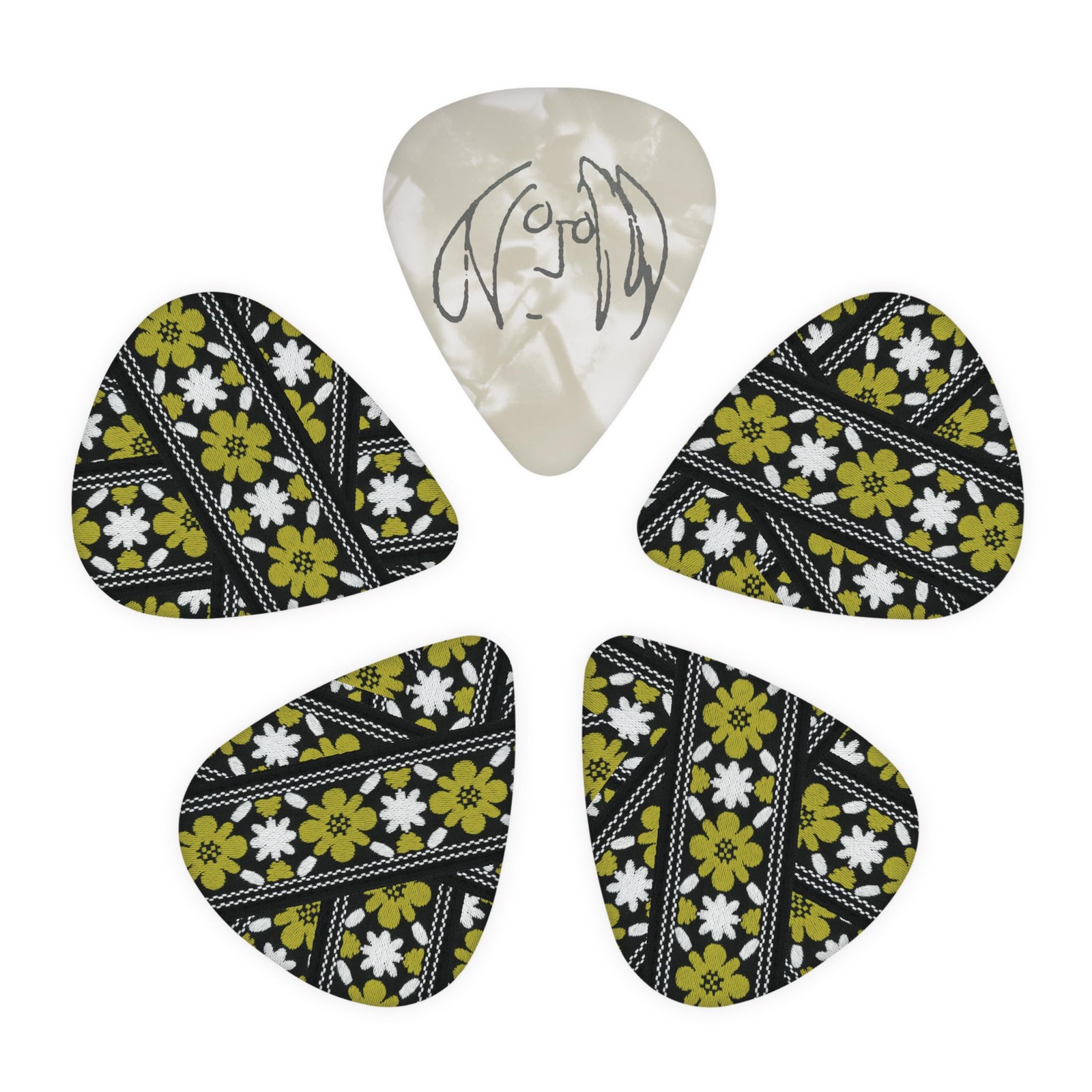 Médiators de guitare Beatles John Lennon Rooftop en celluloïd - Pack de 10