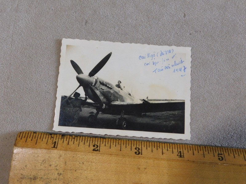 1947 FRENCH INDO CHINA Vietnamese With WWII PLANE Mustang?? Writing! Original!