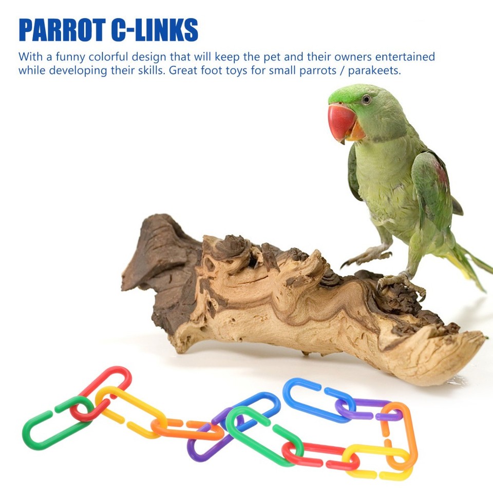100 Pcs Bird Toys Chain Link Clip Accessories African Gray Parrot ...