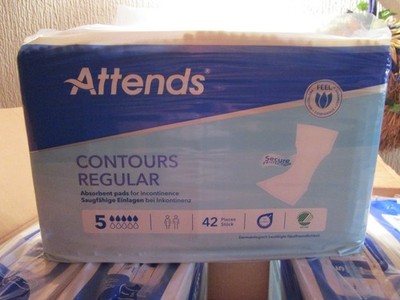 5x42 Stück Attends Contours Regular 5 Inkontinenz Vorlagen Neu & OVP