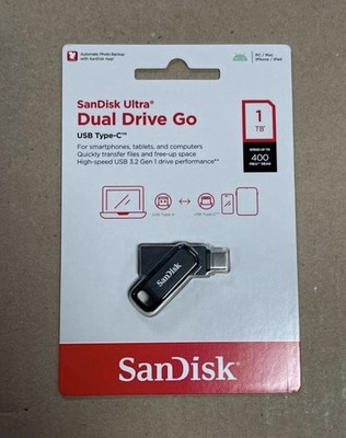 SANDISK ULTRA DUAL DRIVE GO 1TB USB TYPE-C FLASH DRIVE (SDDDC3-1T00-A46) NEW.