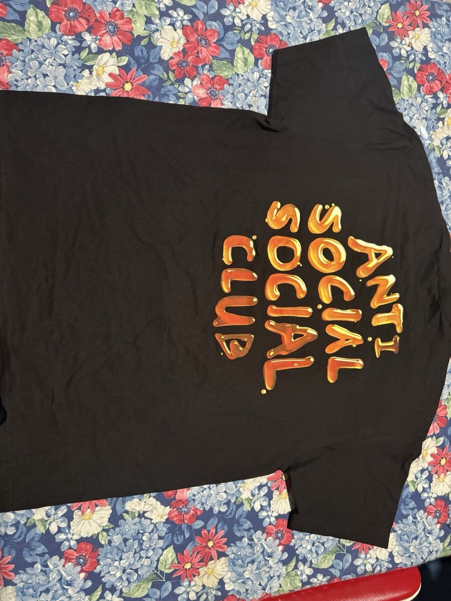 Anti Social Social Club Sad Boyz Sad Face Logo Black Graphic Tee Men’s L View 3