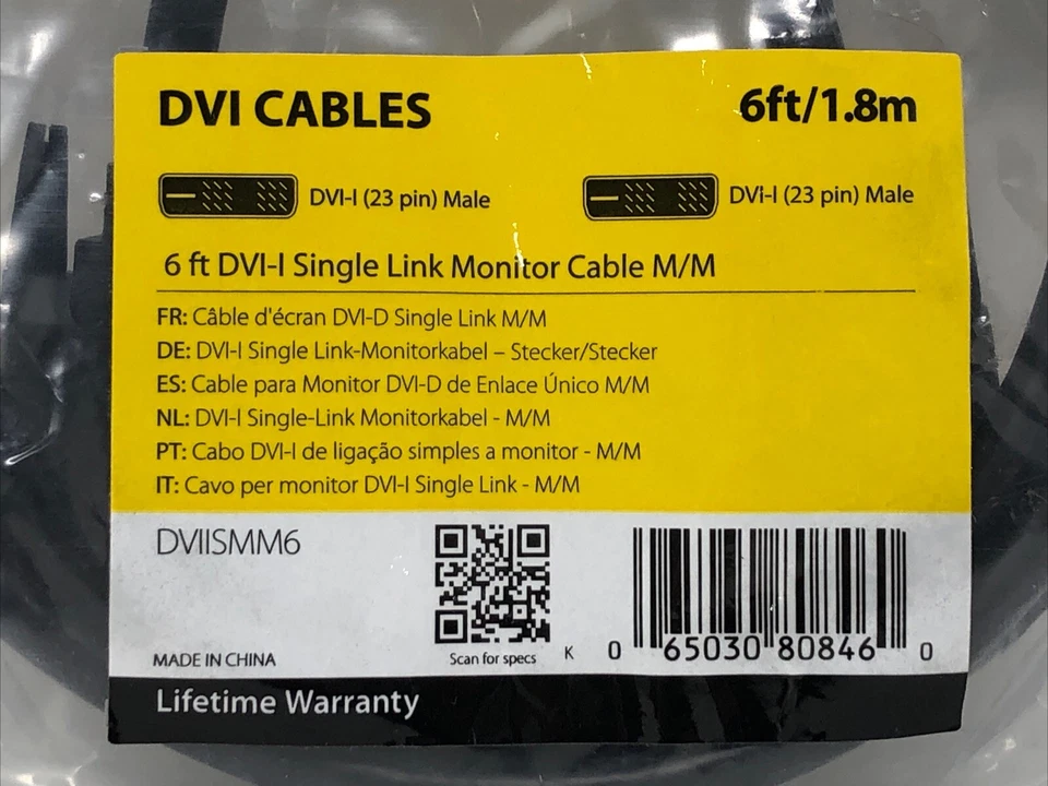 Star Tech DVI Single Link Monitor Cable 6ft/1.8m 23pin Male - Image 2 of 4