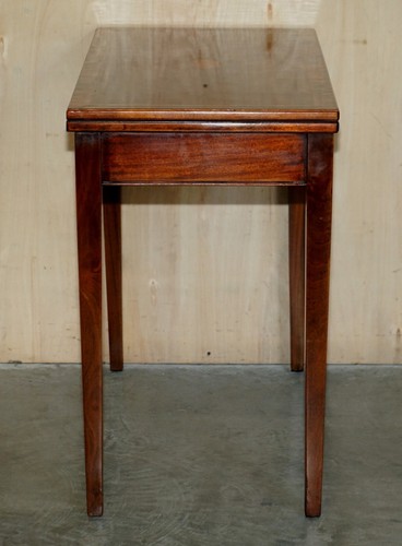 FINE ANTIQUE SHERATON BURR & BURL WALNUT CARD GAMES TABLE WITH SATINWOOD DETAIL - Picture 9 of 12