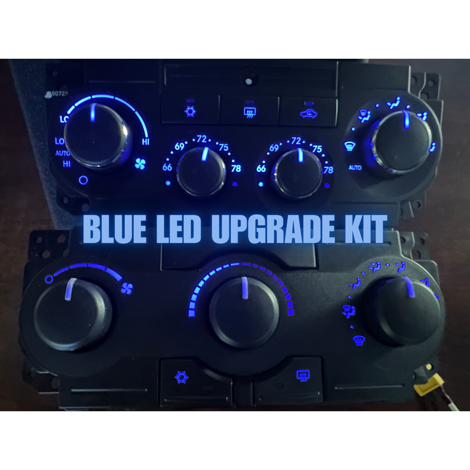 2005-2010 Jeep Grand Cherokee Commander HVAC Climate Blue LED Upgrade Kit