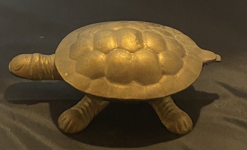 Vintage Brass Turtle Trinket Box - Afbeelding 1 van 11