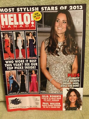 Hello Canada Magazine Stylish Stars Dec. 2013 Pre-Loved USED Jade Jagger Assisi