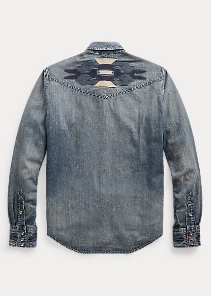 RRL Ralph Lauren Embroidered Denim Western Shirt - Medium | eBay RRL Ralph Lauren Embroidered Denim Western Shirt - Medium | eBay