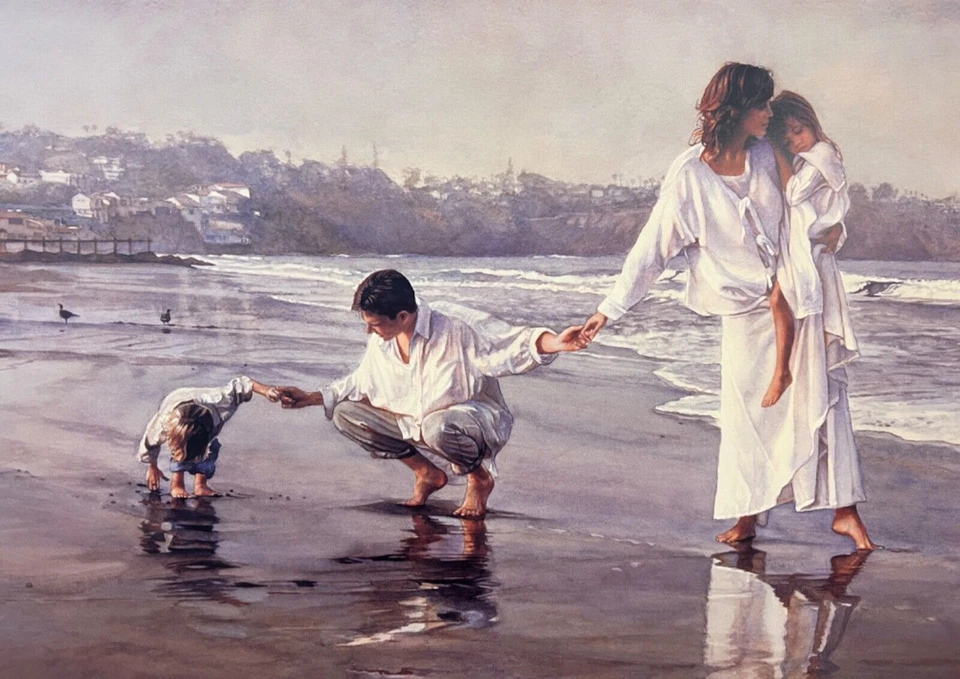 Steve HANKS "Holding The Family" Edición Limitada Arte en Lienzo Numerado Certificado de Autenticidad Foto 2 de 4