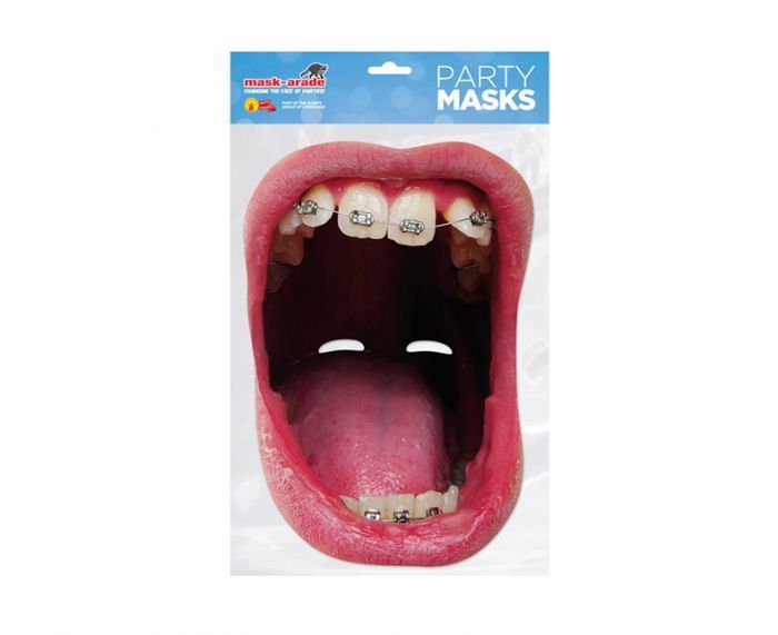 Big Mouth Braces Mask Single 2D Card Party Face Mask party fun