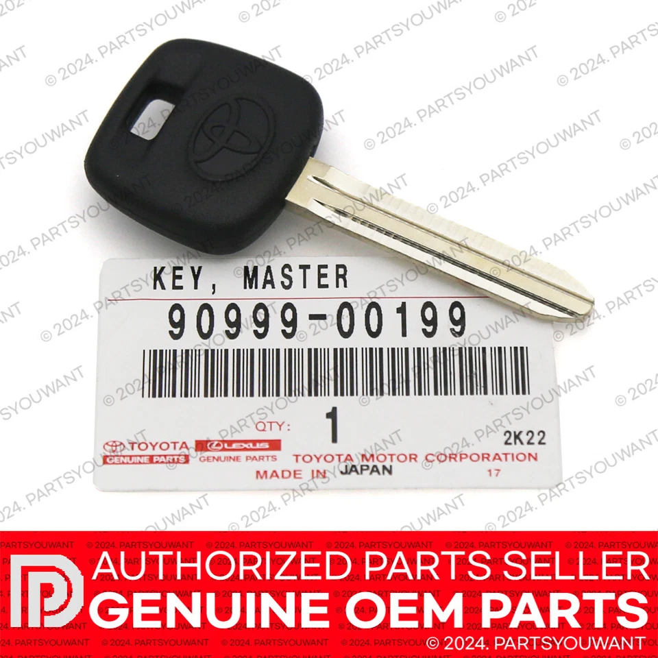 Llave en blanco genuina Toyota Tacoma Sienna Tundra OEM sin astilla sin cortar 90999-00199 Foto 4 de 4