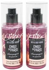 Bath  Body Works Champagne In Paris Emily Mist Spray Splash Travel 2.5 oz 2pc