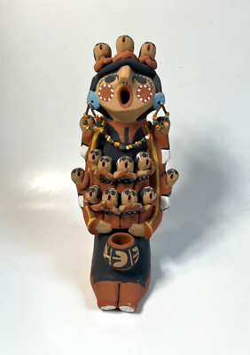 Vintage Helen Sando Jemez Pueblo Native American Pottery Storyteller 8.75''