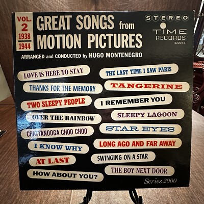 Hugo Montenegro GREAT SONGS FROM MOTION PICTURES Vol. 2 (1938-44) Soundtracks LP
