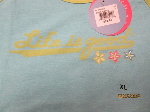LIFE IS GOOD Girl's Sportie Tee Shirt (S,M,L,XL) NWT - Picture 2 of 2