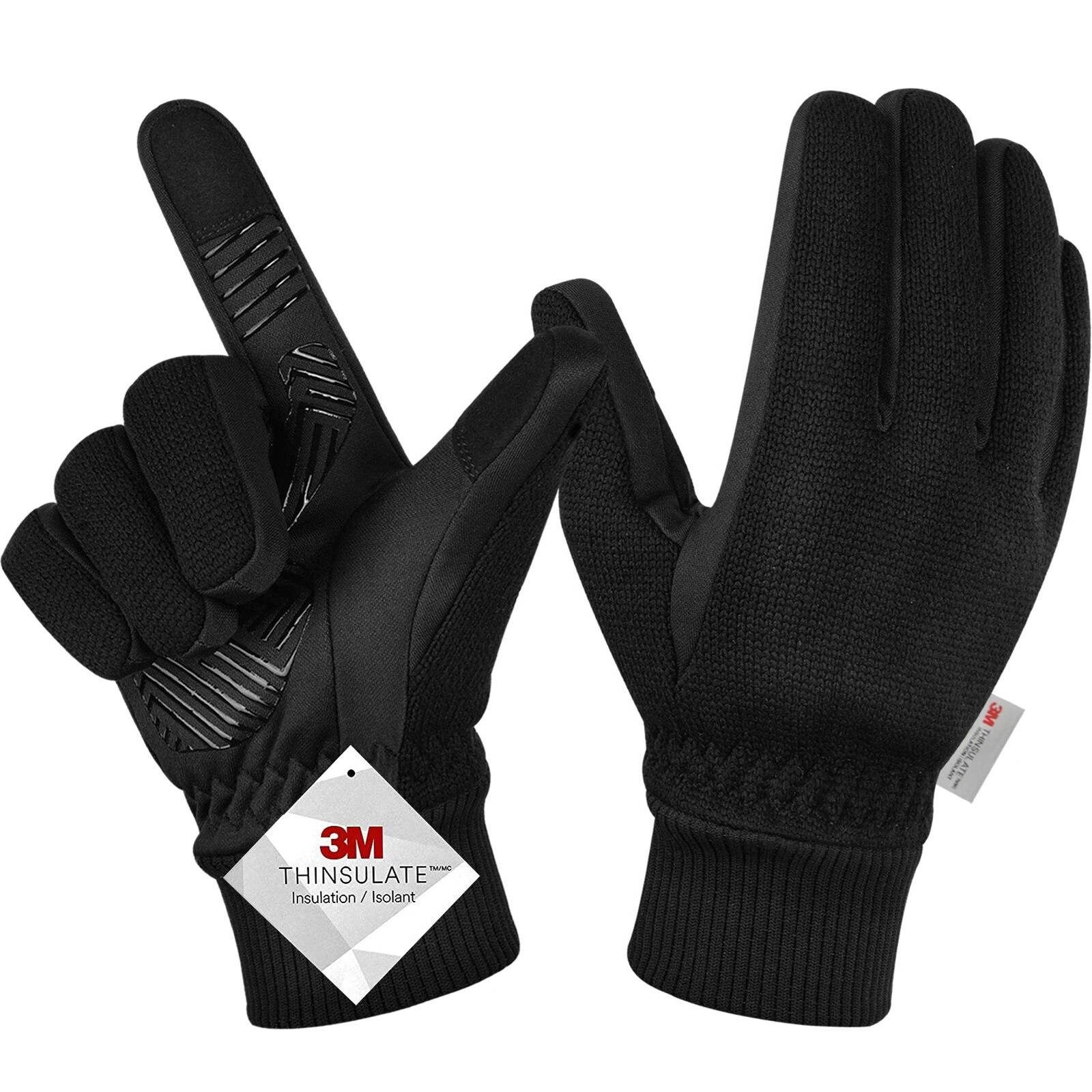 Winter Gloves Thinsulate Warm Thermal Touchscreen Bike Anti-slip Bicycle Gloves-image