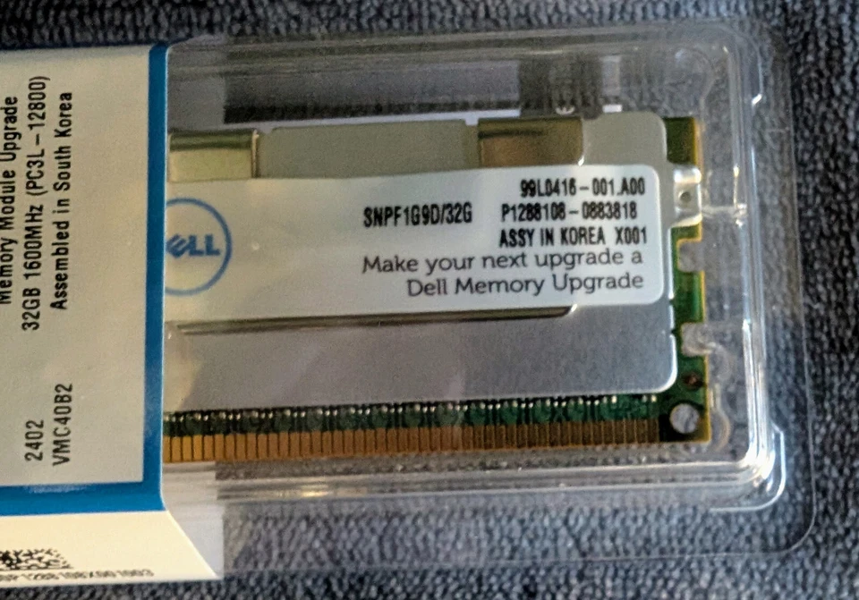 Dell 32GB DDR3-1600 PC3-12800 ECC LRDIMM SNPF1G9D/32G RAM NIB Lot of 8 - Image 3 of 4