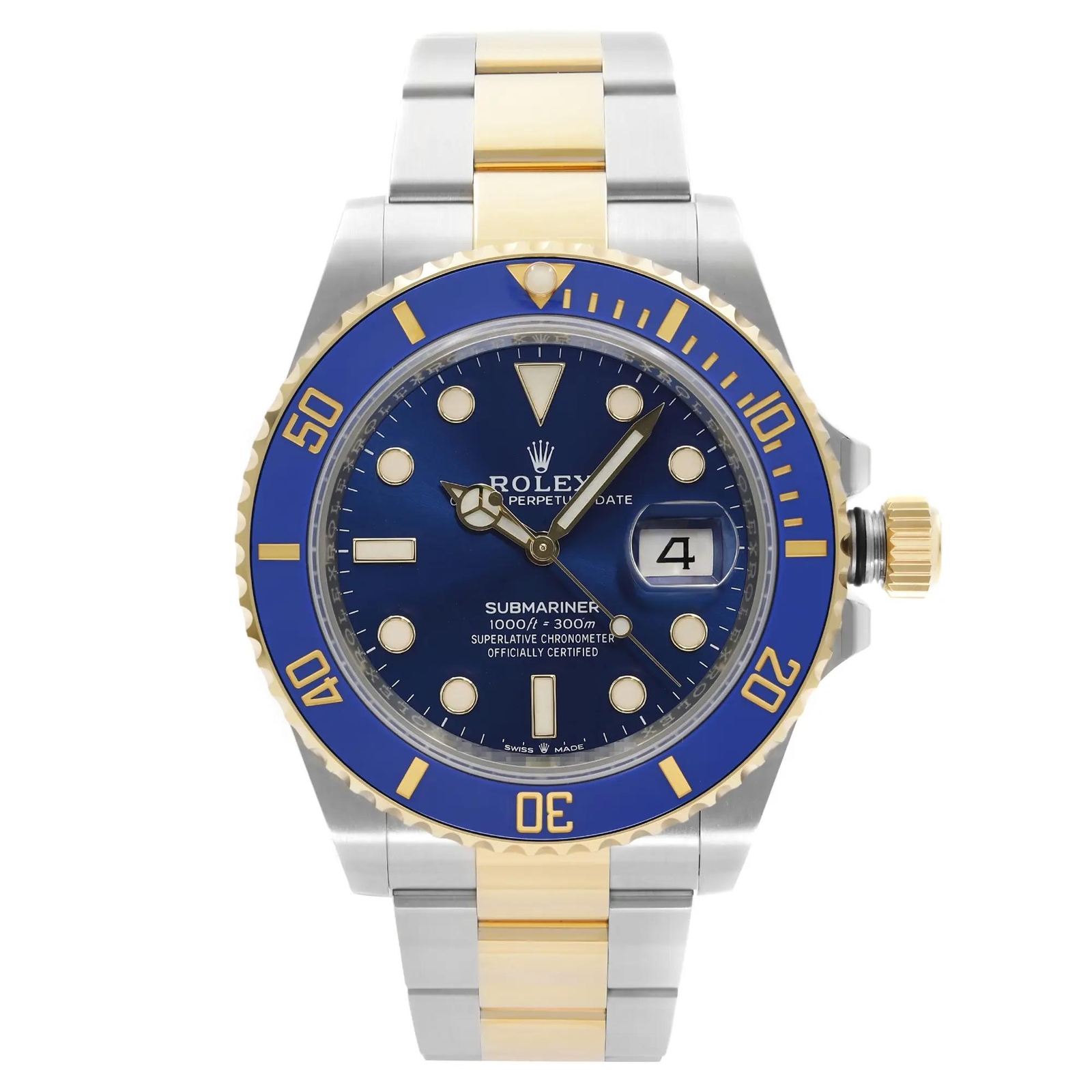 Rolex Submariner 41mm Steel 18k Yellow Gold Blue Dial Mens Watch 126613LB