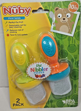 Nuby First Solids 2-Pack The Nibbler Mesh Feeders 10 Months Package damage