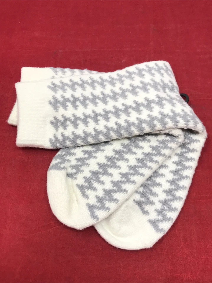 New Directions NUEVO Calcetines Gruesos Mujer Talla 9-11 Zig Zag Blanco Gris Foto 4 de 4