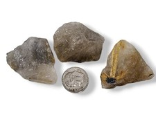 Rutilated Quartz Crystal Rough Stones 3 piece lot India 53.2 grams