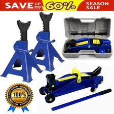 Hydraulic Floor Jack Portable Jack Axle Stands Lift Kit Car Van Truck Heavy Duty