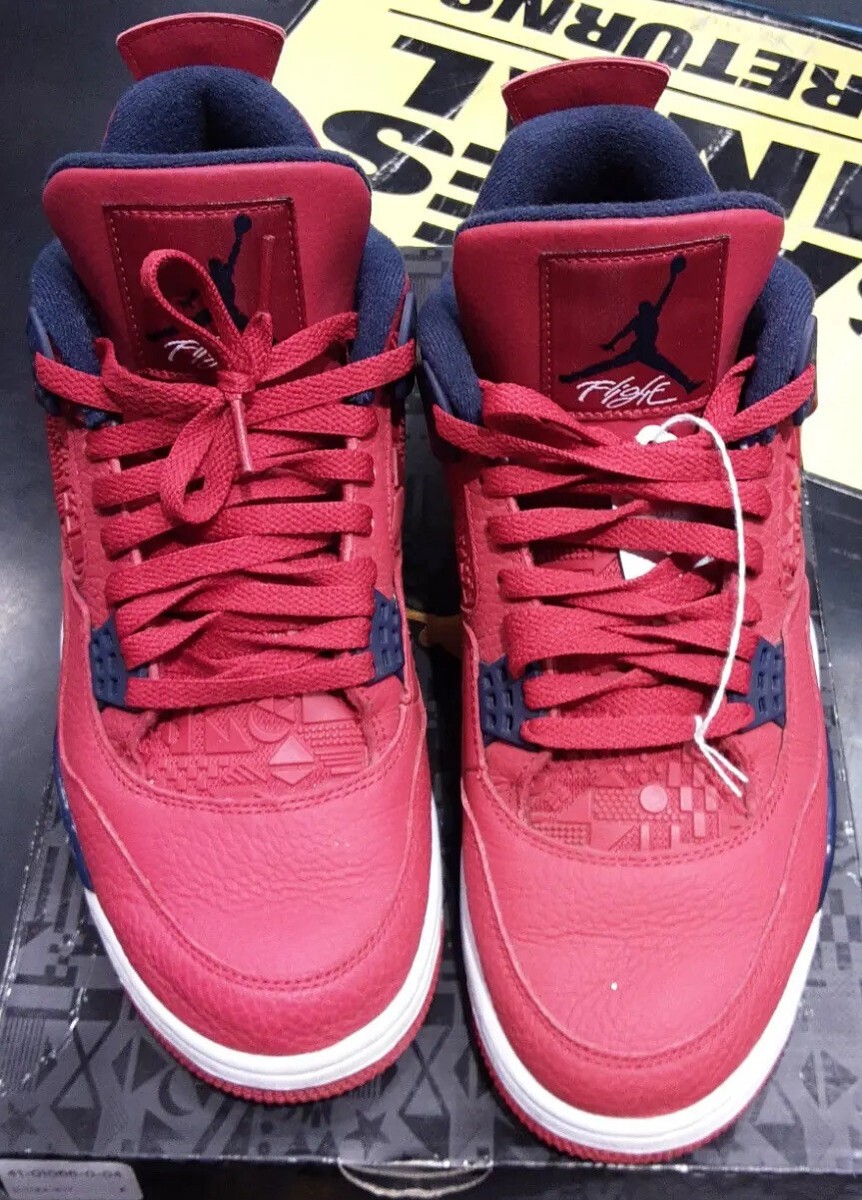 ナイキ エアジョーダン 4 レトロ 赤 白 紺 FIBA フィバ NIKE 送料/関税込】Nike Air Jordan 4 Retro Fiba ジムレッド (Nike