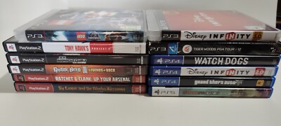 12 PlayStation 2, 3, 4, 5 Case some Manuals Game Art Only Lot NO GAME DISCS