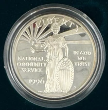 1996 National Community Service Commemorative Coin Proof Siver Dollar