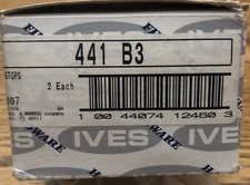 2- IVES Commercial Brass Floor Mount Door Stop Polished w/ hardware 441B3