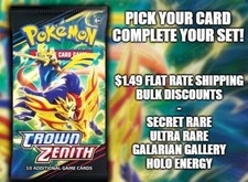 Spedizione piatta! Corona Zenith scegli la tua carta rara/galleria tutto nuovo/come nuovo Pokemon