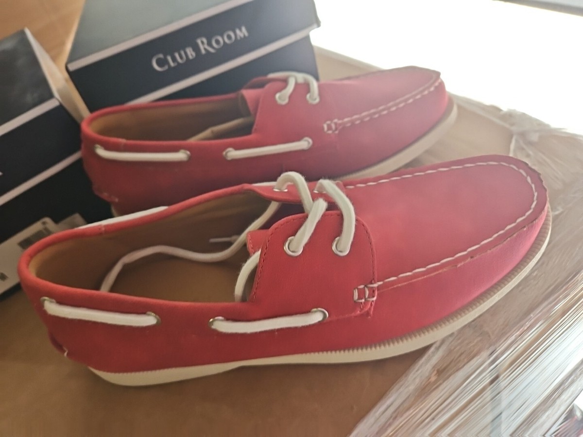 CLUBROOM Mens Red Comfort Elliot Round Toe Lace-Up Boat Shoes 9 M CLUBROOM Mens Red Comfort Elliot Round Toe Lace-Up Boat  main image 2