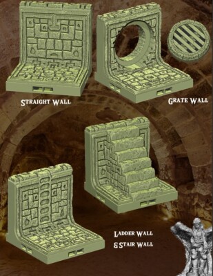 Kanalisation Starter Set (43 Fliesen enthalten) - Tabletop Gaming Gelände - Aether Studios