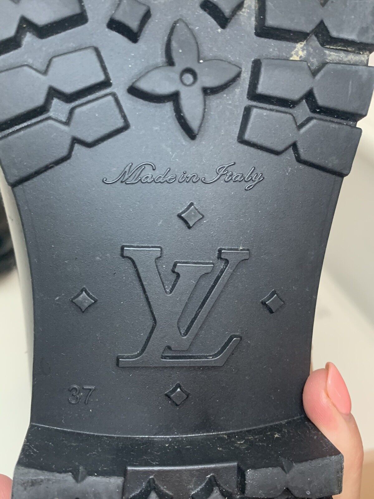 Louis Vuitton Monogram Black Rain Boots Size 37 MSLZXSA