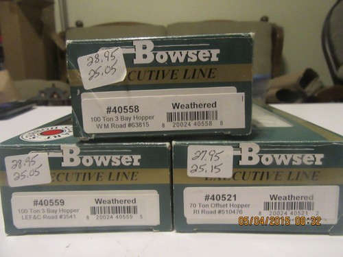3pcs of HO scale Bowser weathered hopper cars. - Picture 5 of 5