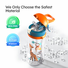 MAMAZING Kids Water Bottle w/ Straw, Spill-Proof Lid, 15oz, 36M 