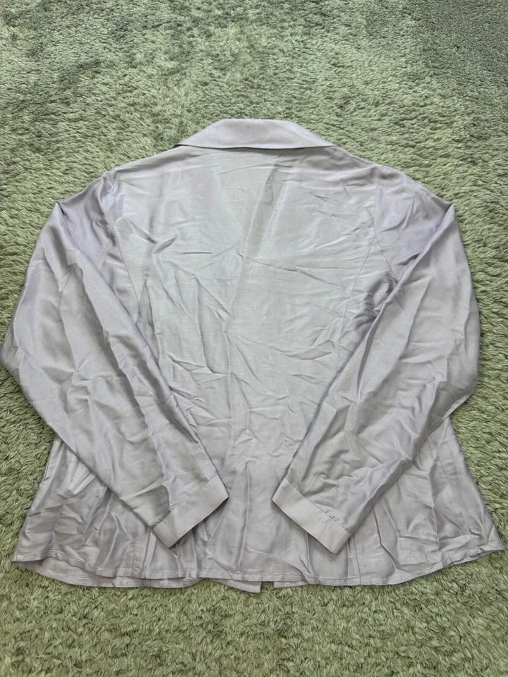 Top Zanella para mujer 12 púrpura lavanda seda cuello en V abotonado hada hecho en Italia Foto 2 de 4