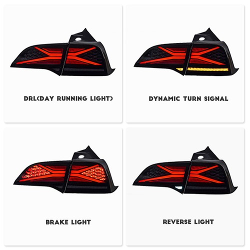 HCmotion RGB LED Tail Lights For Tesla Model 3 Model Y 2017-2021 DRL Animation - Picture 2 of 8