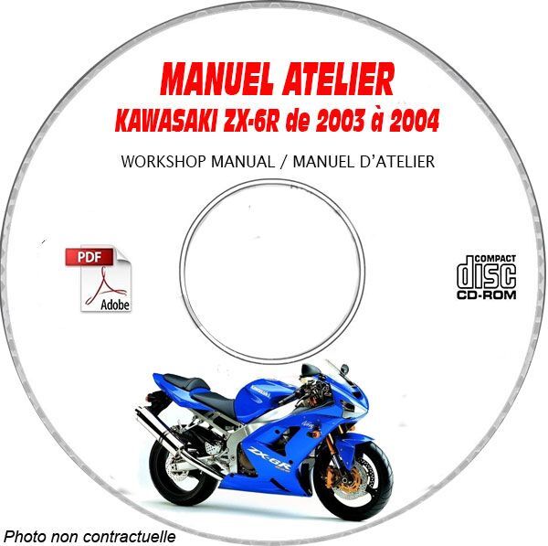 Manuel atelier ZX-6R 03-04 sur CDROM Kawasaki pour entretien moto
