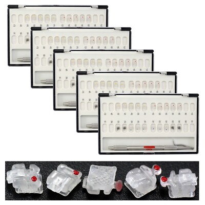 5 Dental Orthodontic Ceramic Brackets Self Ligating Clear Damon Ormco Roth 022