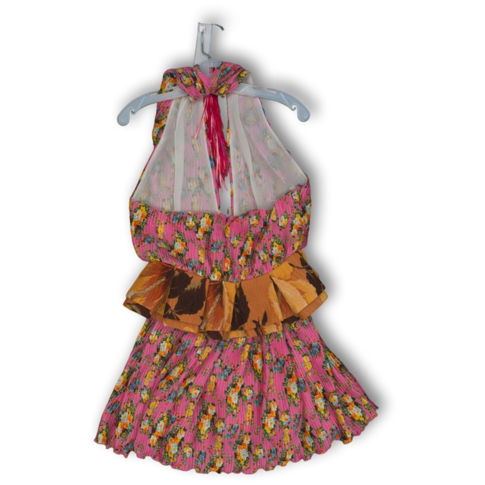 MSGM Italy Multicolor Floral Sleeveless Party Cocktail Mini Womens Dress Size 40