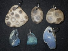 Petoskey Stones and Leland Blue Stone Pendants