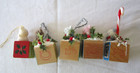 Vintage Lot of 5 WOOD BLOCKS & BEARS Christmas Ornaments Holiday Decorations — photo 4