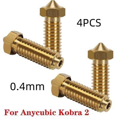 For Anycubic Kobra 2 Volcano Nozzle 0.4mm Brass Nozzle 4pcs 3D Printer Parts IM