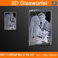 R90 3D Foto im Glas Gravur Geschenkidee Weihnachten Baby Ehemann Kinder Frau 