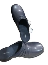 Croft Barrow Women Clogs 9.5M Navy Blue Slip On Casual Comfort Shoes